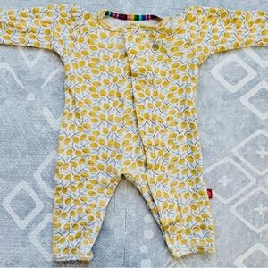 Magnetic Me Yellow Leaf Pattern Kids Footie